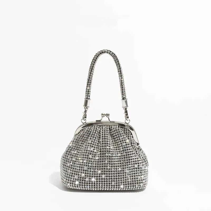 Women's Hand Dinner Shiny Rhinestone Portable Shell Bags