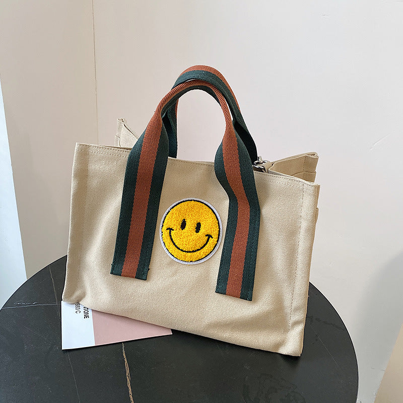 Korean Style Thick Plush Smiley Face Shoulder Bags