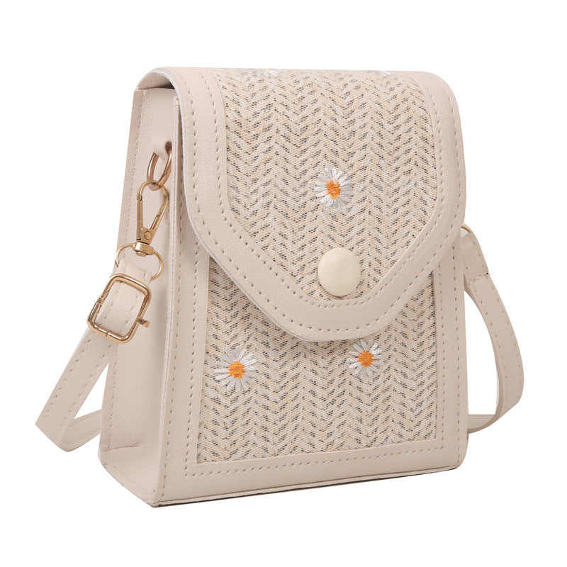 Casual Straw Mobile Female Summer Fashion Phone Bags
