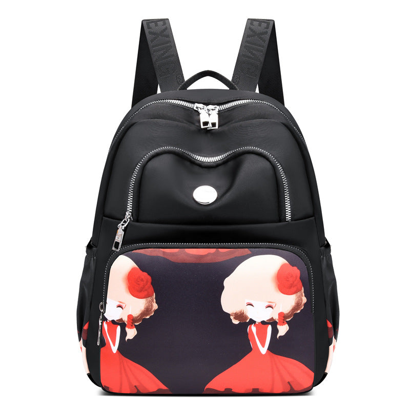 Women's Leisure Large Capacity Fashion Printed Nylon Backpacks