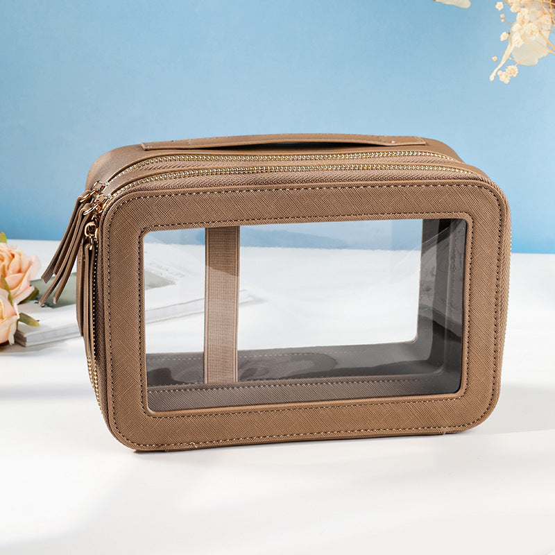 Dry Wet Separation Wash Stitching Large Window Portable High Makeup Bag