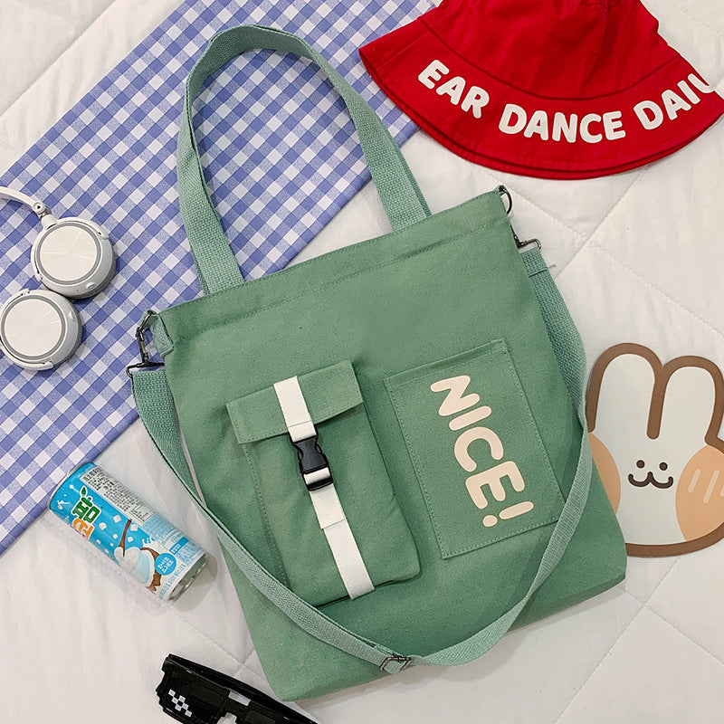 Canvas Female Class Korean Fashion Letter Shoulder Bags