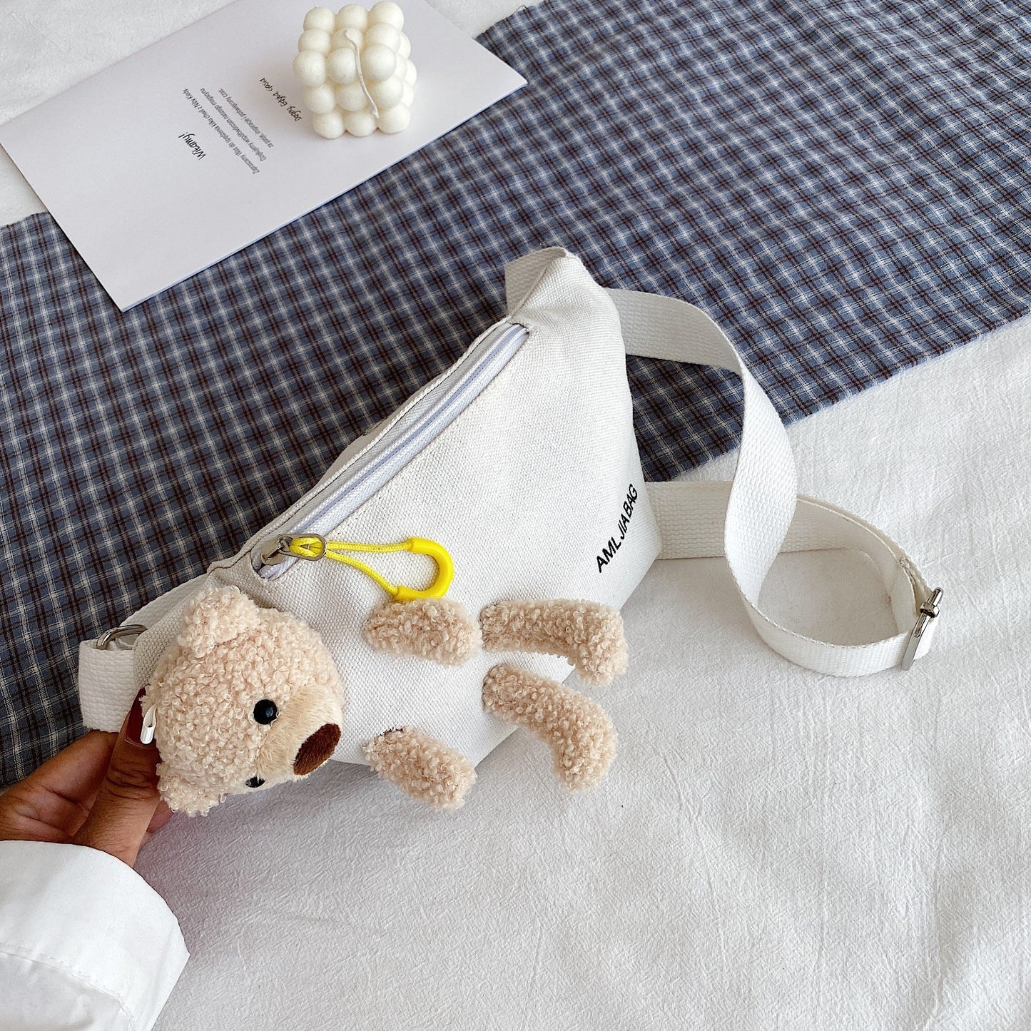 Women's Little Bear Canvas Fashionable Cute Crossbody Bags