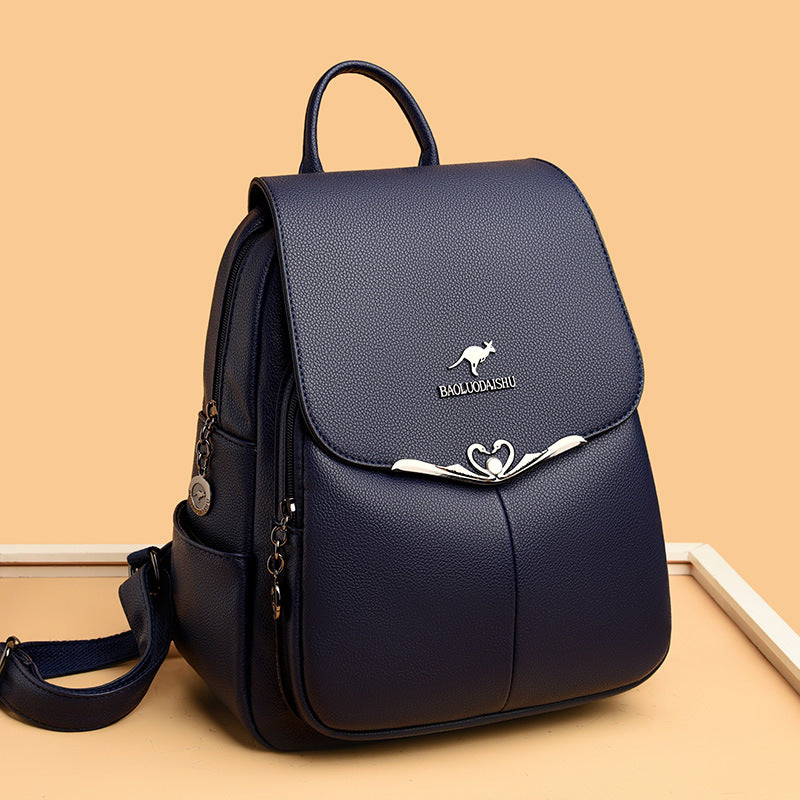 Women's Authentic Leather Tactile Feel Soft Multipurpose Backpacks