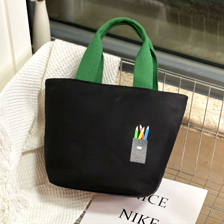 Volume Simple Canvas Lunch Box Hand Handbags