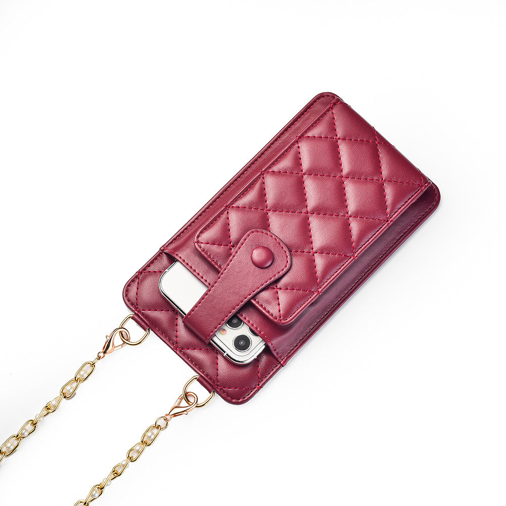 Women's Rhombus Sweet Multiple Slots Zipper Purses