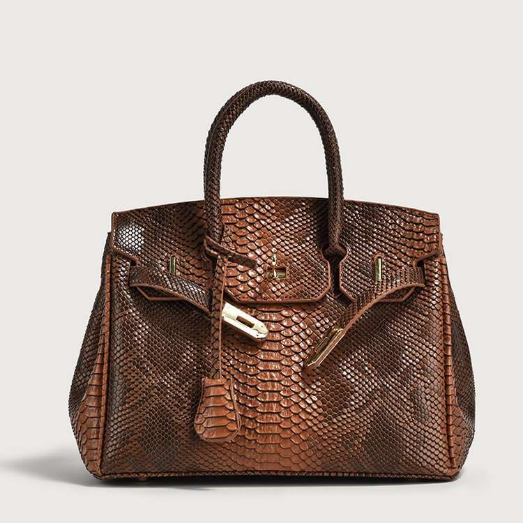 Women's Snakeskin Pattern Trendy Large Capacity Versatile Shoulder Bags