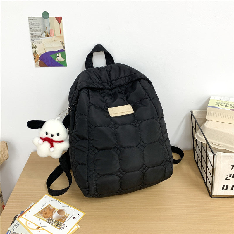 Women's Simple Nylon Plaid Large Capacity Trendy Backpacks