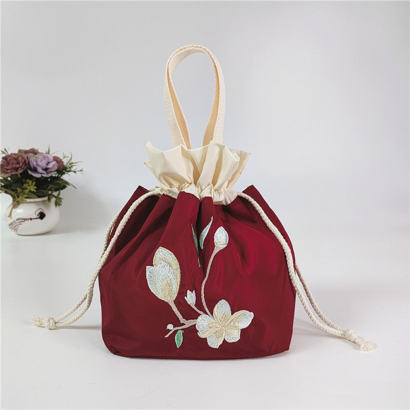 Versatile Embroidered Vintage Silk Cloth Mobile Handbags