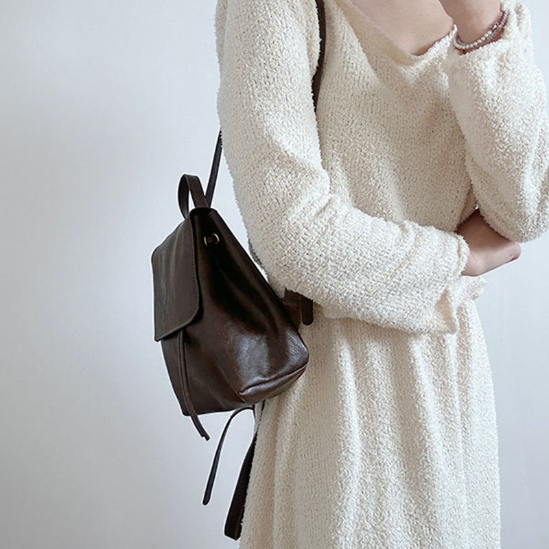 Stylish High-grade Retro American Brown Simple Backpacks