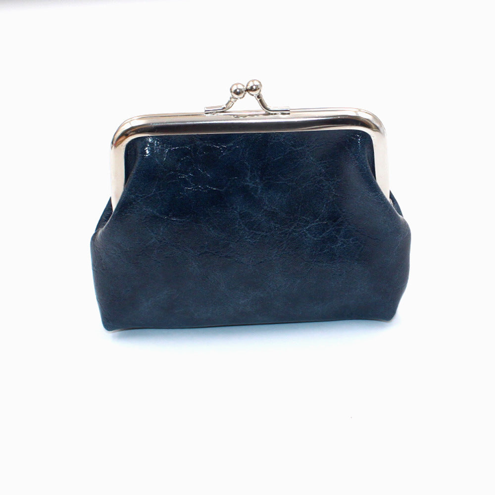Women's Wax Leather Inch Short Clutch Bags