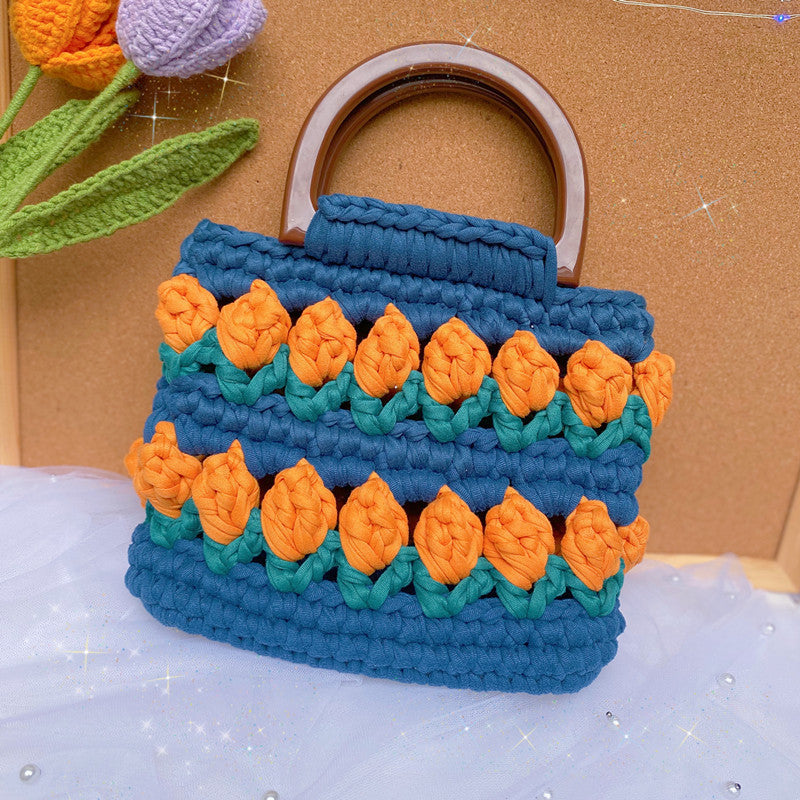 Tulip Hand-woven Strip Thread Material Gifts Handbags