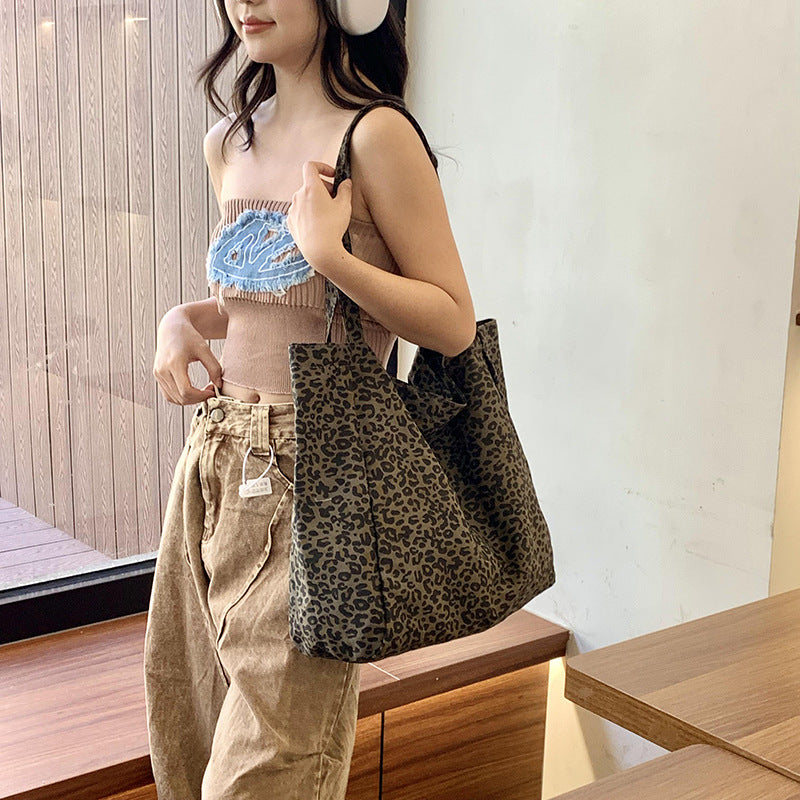Print Canvas Large Capacity Leisure Shopping Western Shoulder Bags