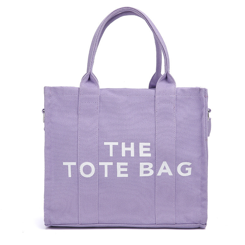 Women's Trendy Simple Fashion Letters Canvas Shoulder Bags