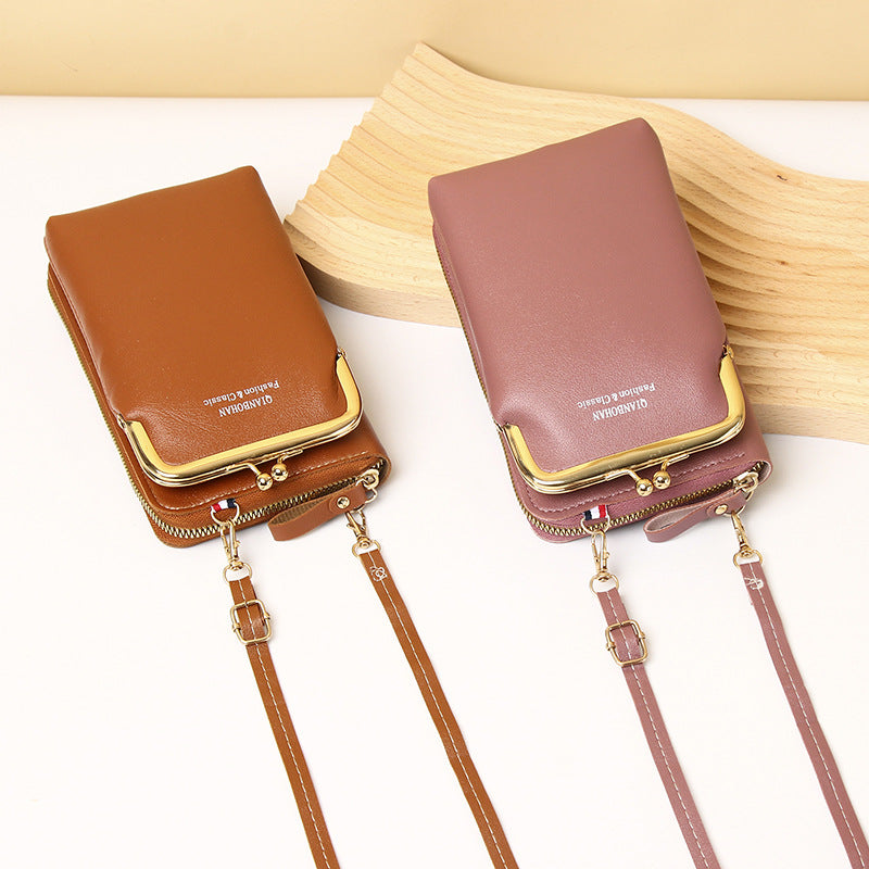 Women's Vertical Model In Shape Leather Integrated Phone Bags