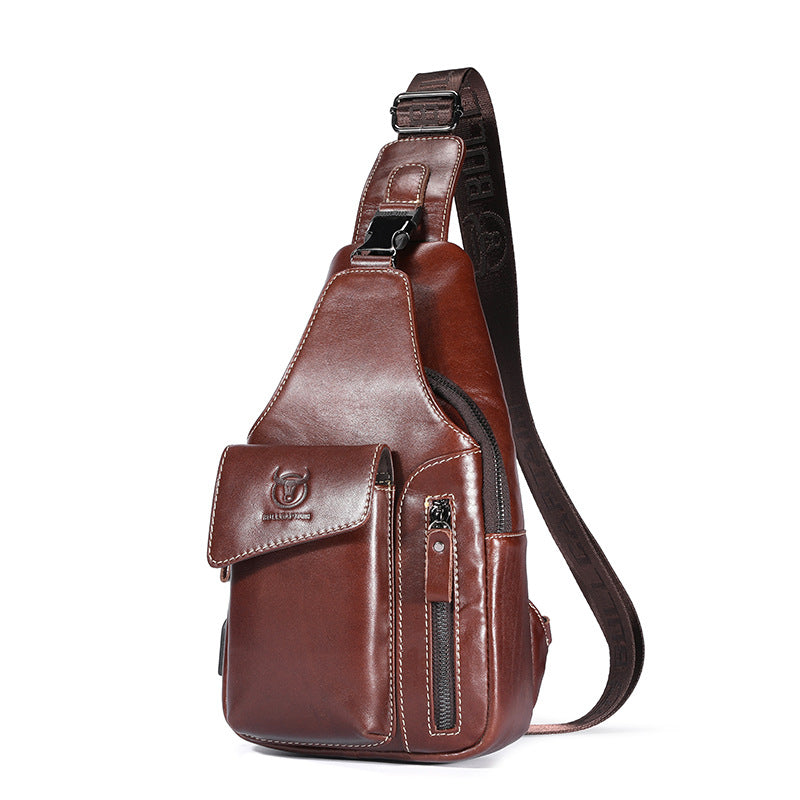 Men's First Layer Cowhide Genuine One Charging Retro Bags
