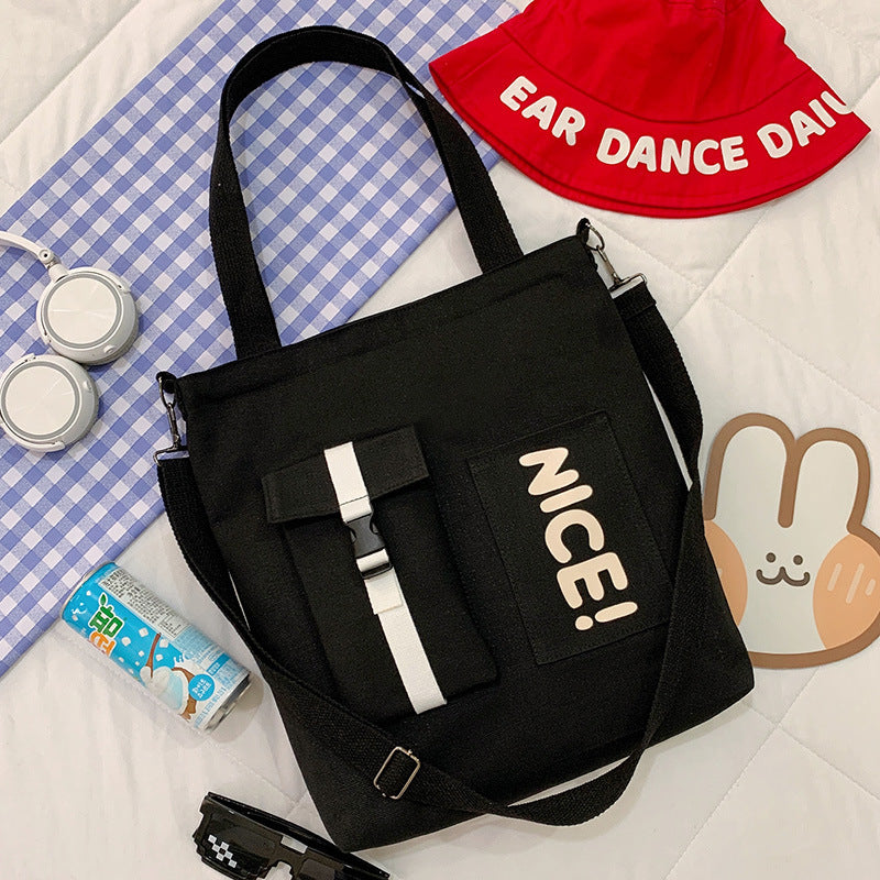 Canvas Female Class Korean Fashion Letter Shoulder Bags