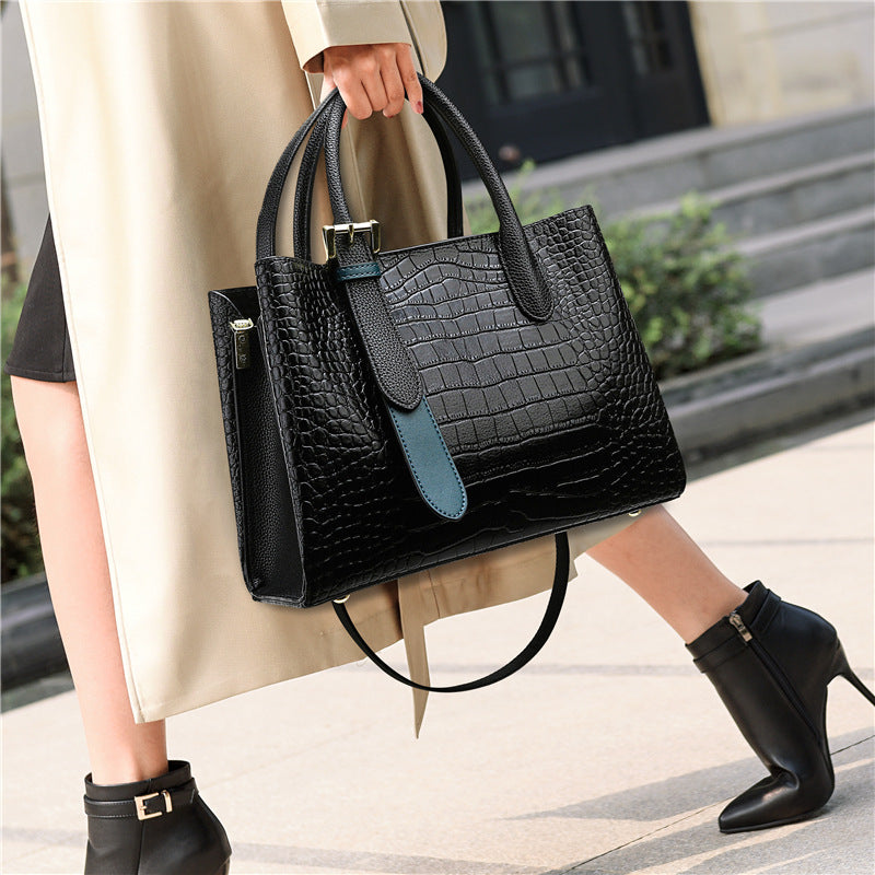Women's High Quality Crocodile Pattern Fashion Trendy Handbags