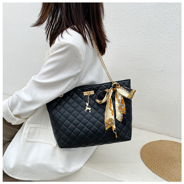 Women's Korean Deer Rhombus Underarm Silk Scarf Shoulder Bags