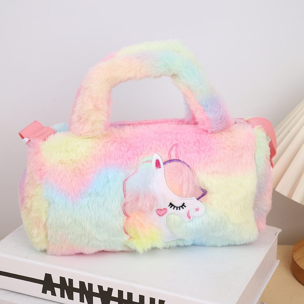 Children's Plush Cartoon Cute Unicorn Large Capacity Bags