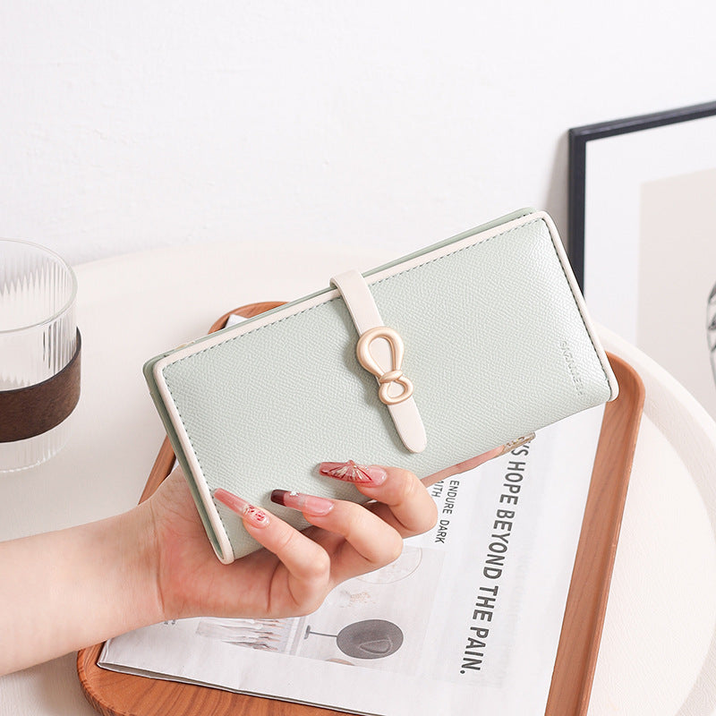Women's Korean Contrast Color Clutch Two-fold Folding Ladies Wallet