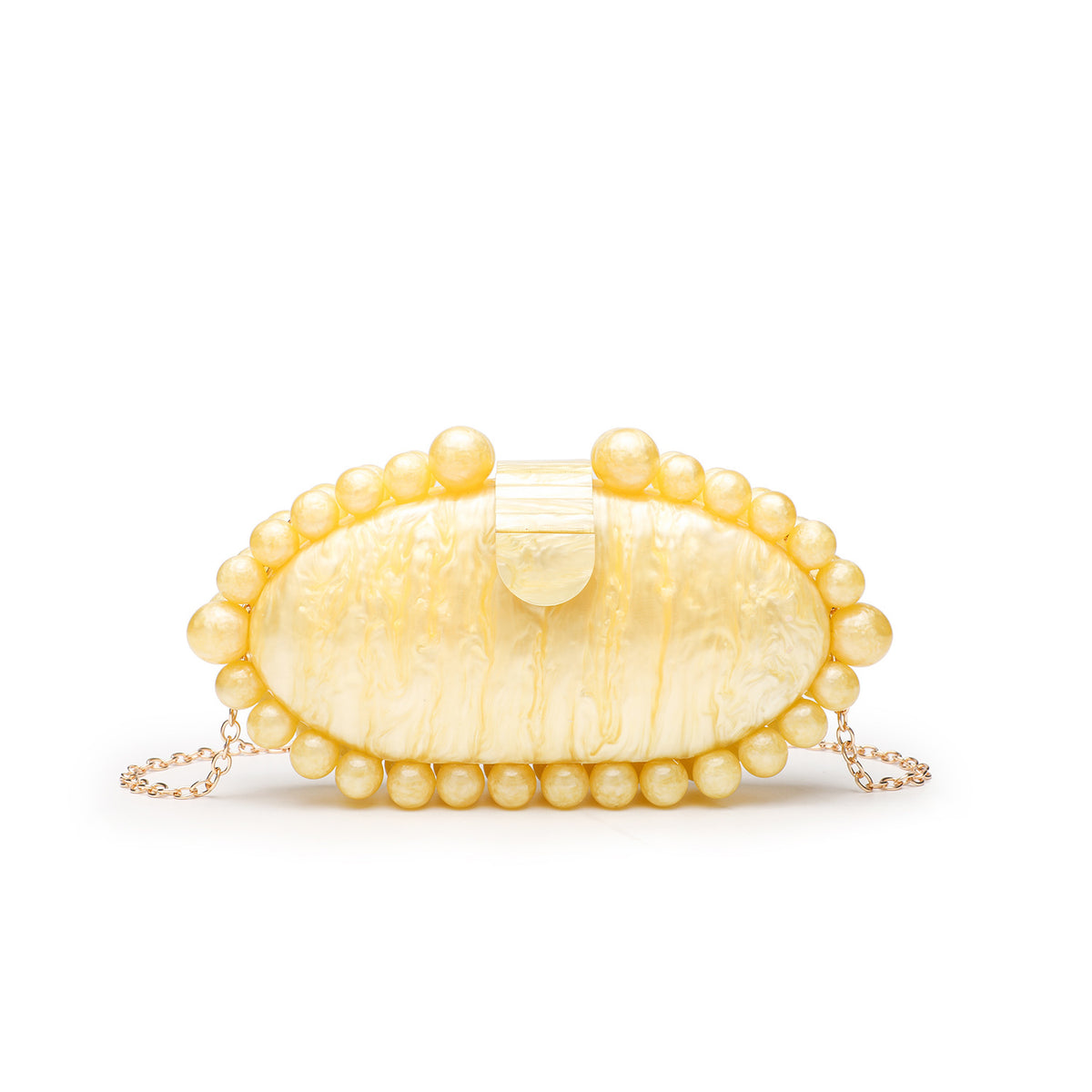 Fashion Simple Pearl White Acrylic Dinner Elegant Marbling Bags