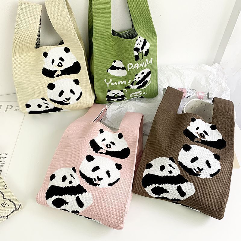 Treasure Series Panda Knitted Cute Souvenir Handbags
