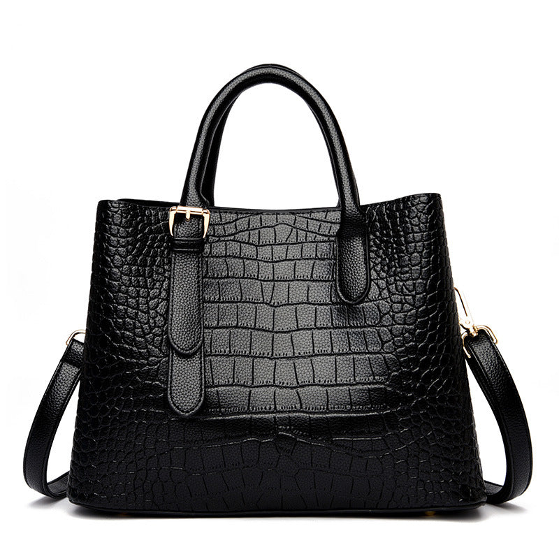 Women's Classic Crocodile Pattern Large Capacity Handbags