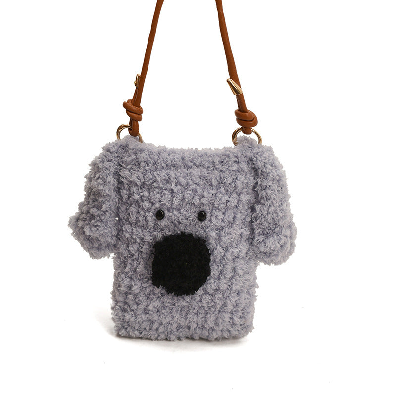 Women's Cartoon Cute Plush Puppy Lightweight Mini Women's Messenger Bag