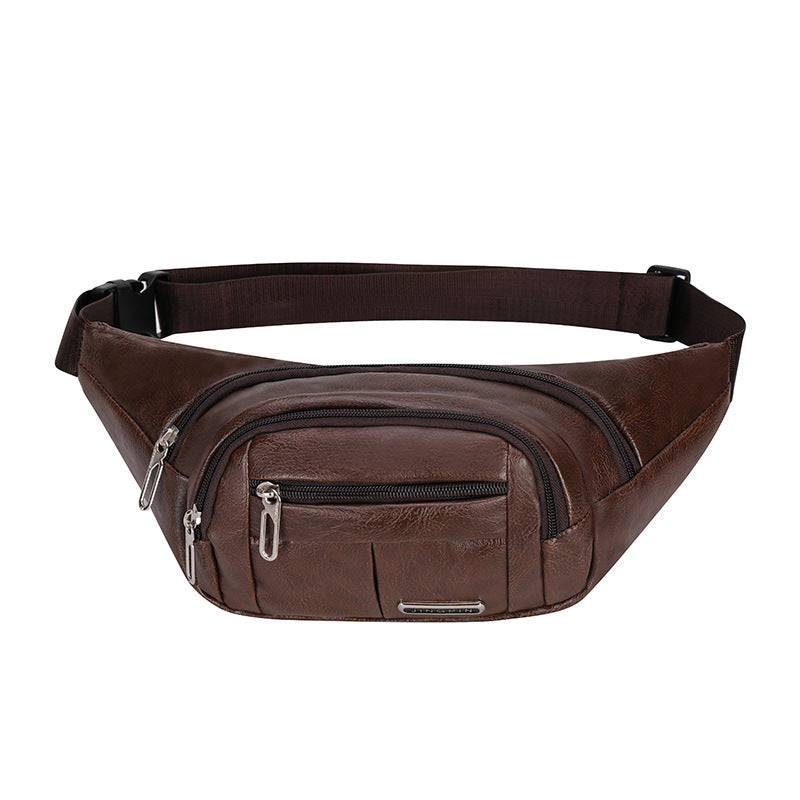 Men's New Leather Business Leisure Waterproof Men's Waist Packs
