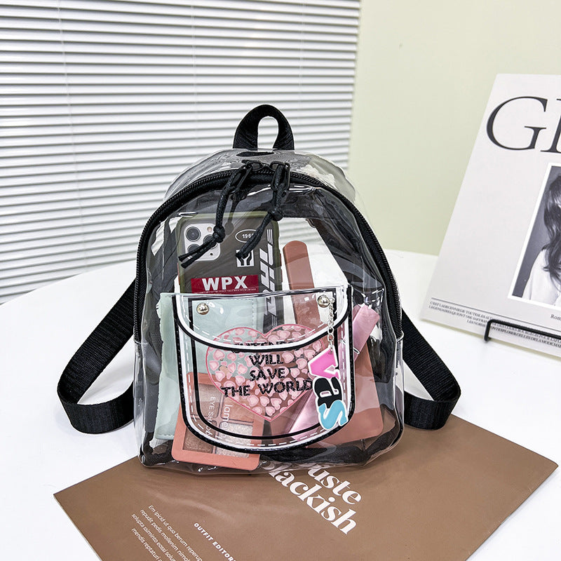 Women's Plastic Cloth Candy Color Waterproof College Entrance Examination Backpacks