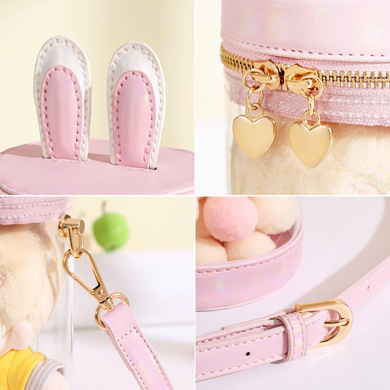 Cotton Doll Transparent Cartoon Rabbit Ear Shoulder Bags