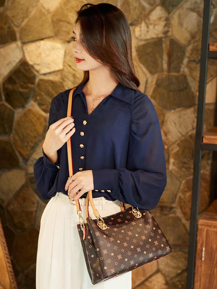 Women's Leather Trendy High-grade Fashion Generous Large Crossbody Bags