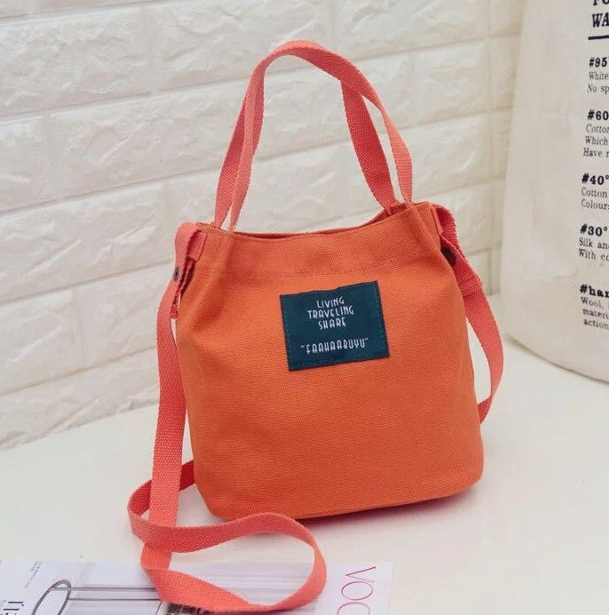 Women's Korean Style Trend Canvas Fashion Simple Bucket Bags
