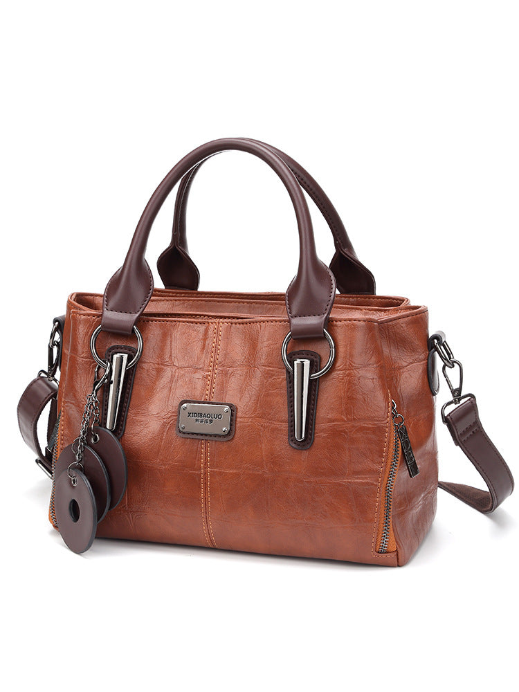 Women's Retro Plaid Contrast Color Portable Large Handbags