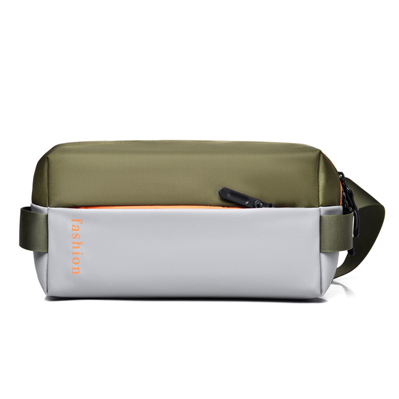 Men's Light Tide Stitching Fashion Simple Commute Men's Chest Bags
