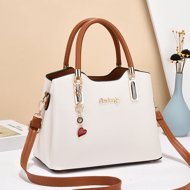 Women's Simple Contrast Color Large Capacity Mom Handbags