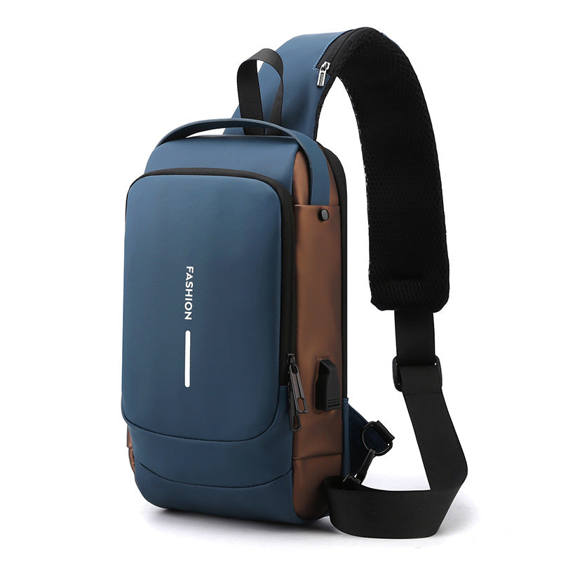 Men's Elegant Beautiful Charging Commuter Waterproof Men's Chest Bags