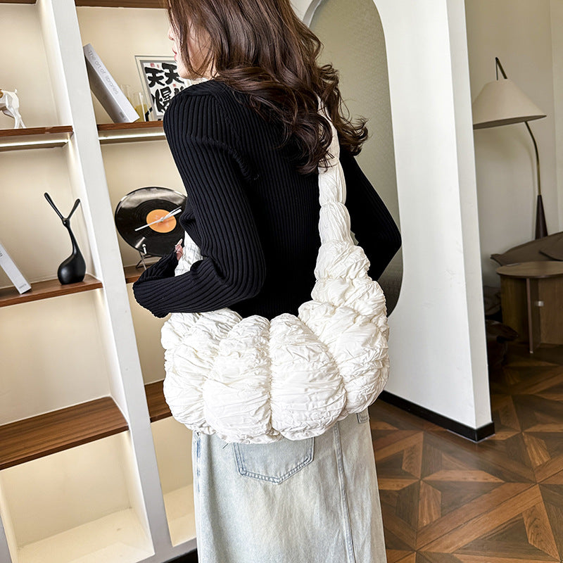 Women's Korean Style Kosong Croissant Large Cloud Crossbody Bags