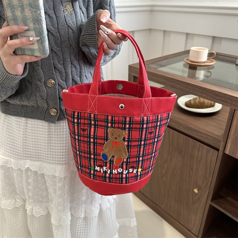 Winter Cartoon Bear Large Capacity Western Style Shoulder Bags