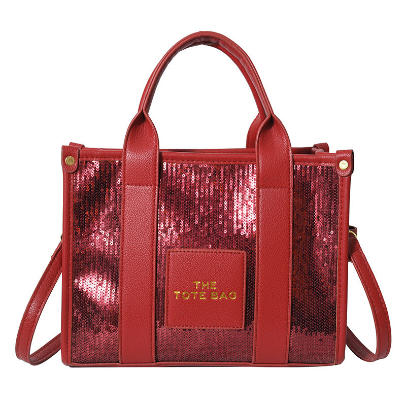 Women's Large Capacity Portable Fashionable Sequins Shoulder Bags