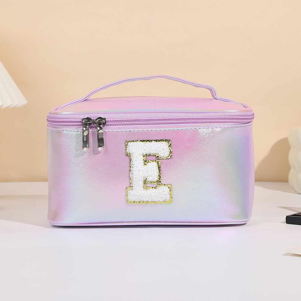 Women's Embroidered Lettered Make-up Three-dimensional Large Capacity Storage Portable Makeup Bag