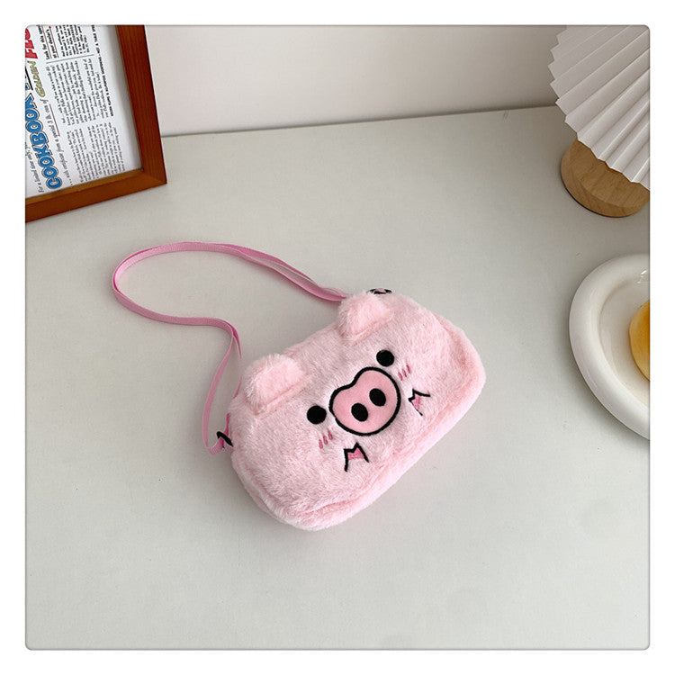 Women's Plush Clow Make-up Cute Birthday Gift Crossbody Bags