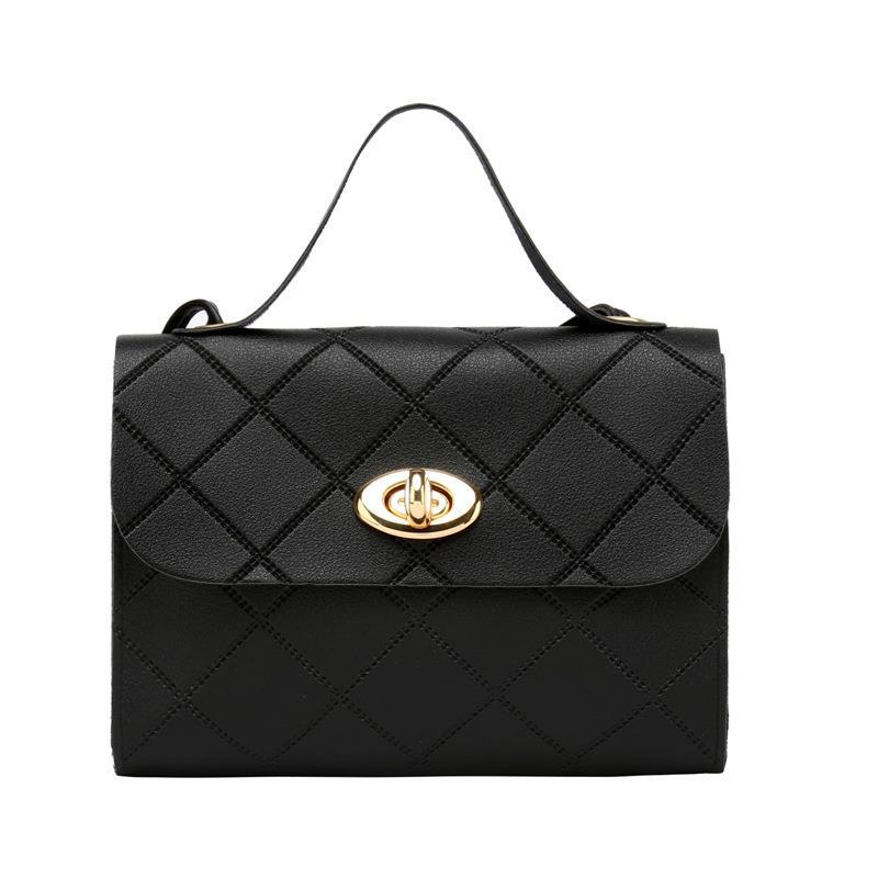 New Rhombus Striped Korean Style Fashion Handbags