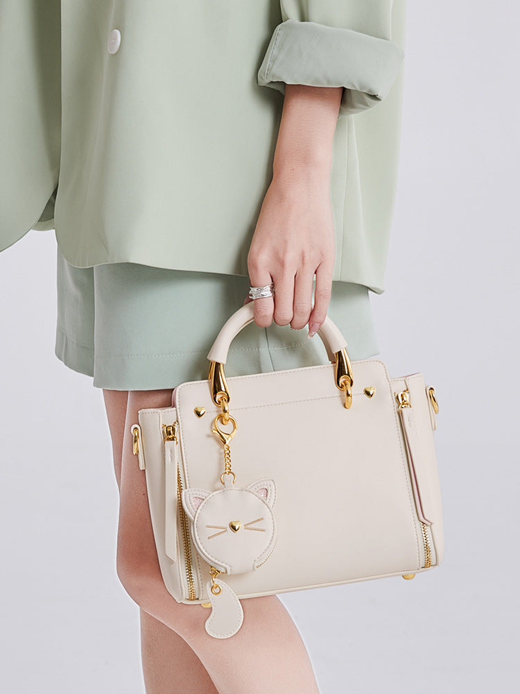 Women's High Quality Cat Genuine Leather Soft Handbags