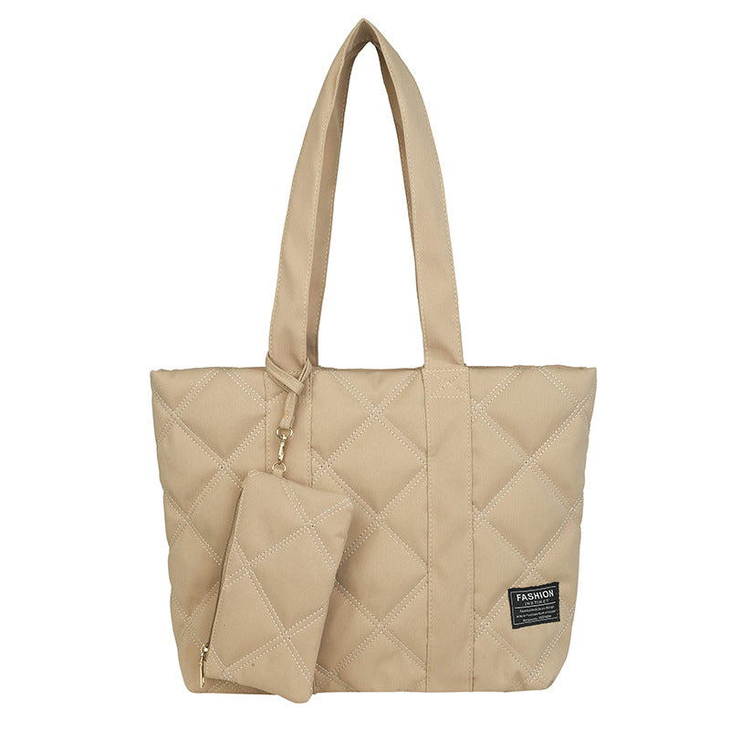 Women's Fashionable Down Simple Large Capacity Cotton Shoulder Bags