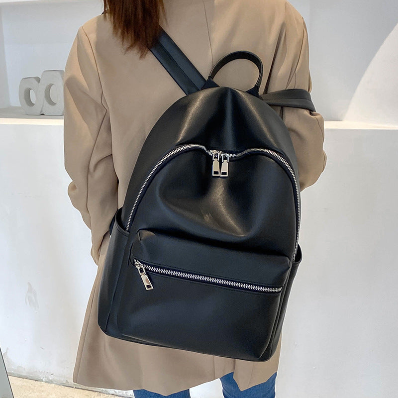 Women's Elegant Classic Soft Leather Trendy Backpacks