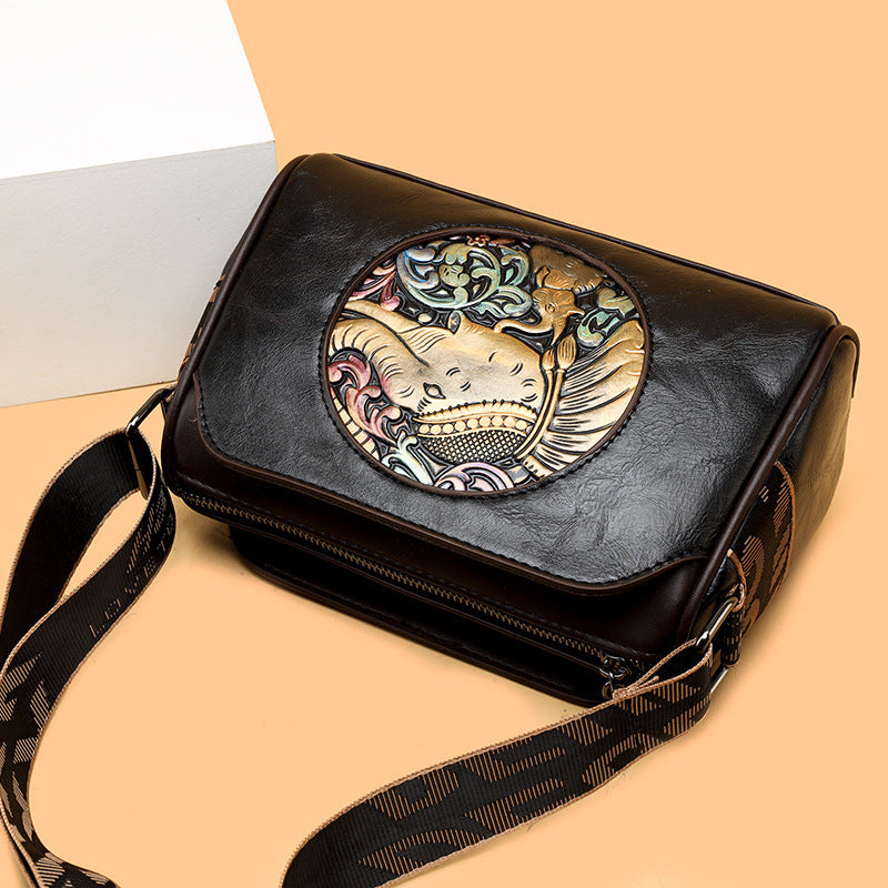 Women's Retro Artistic Chinese Style Fashion Embossing Shoulder Bags