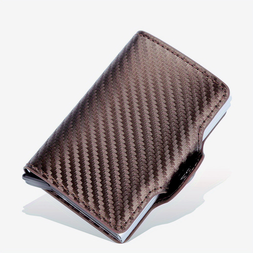 Men's Double Automatic Pop-up Short Carbon Fiber Card Holder