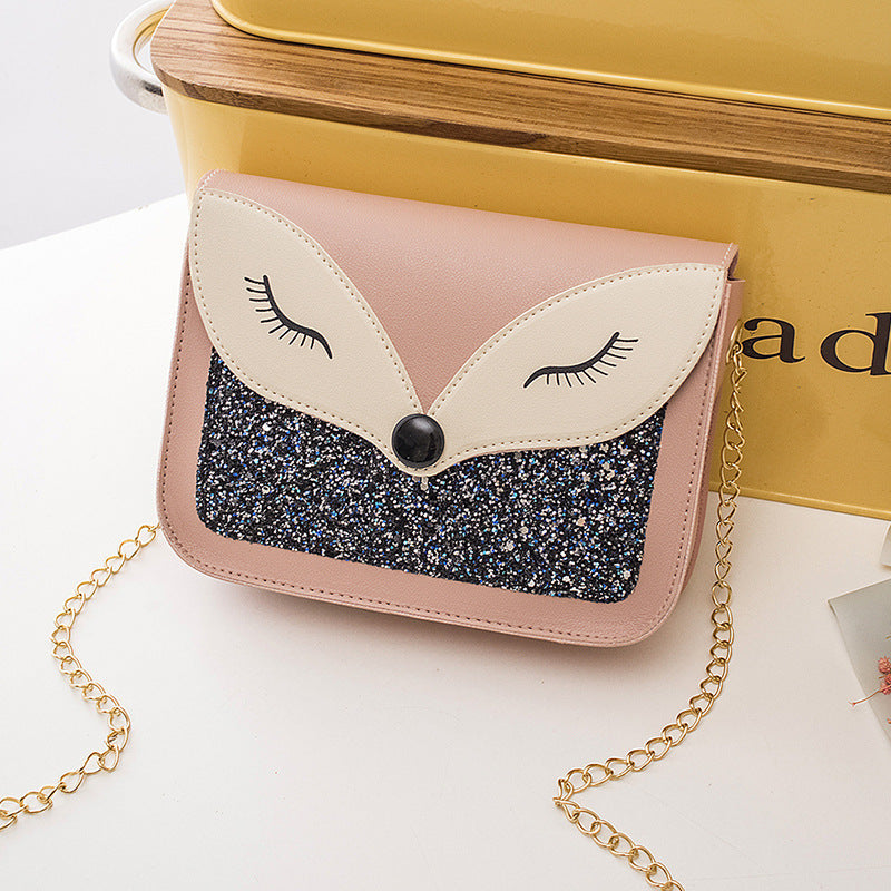 Women's Fox Fashion Color Contrast Sequined Shoulder Bags